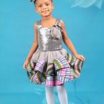 3pc Girls Ankara Skirt Set