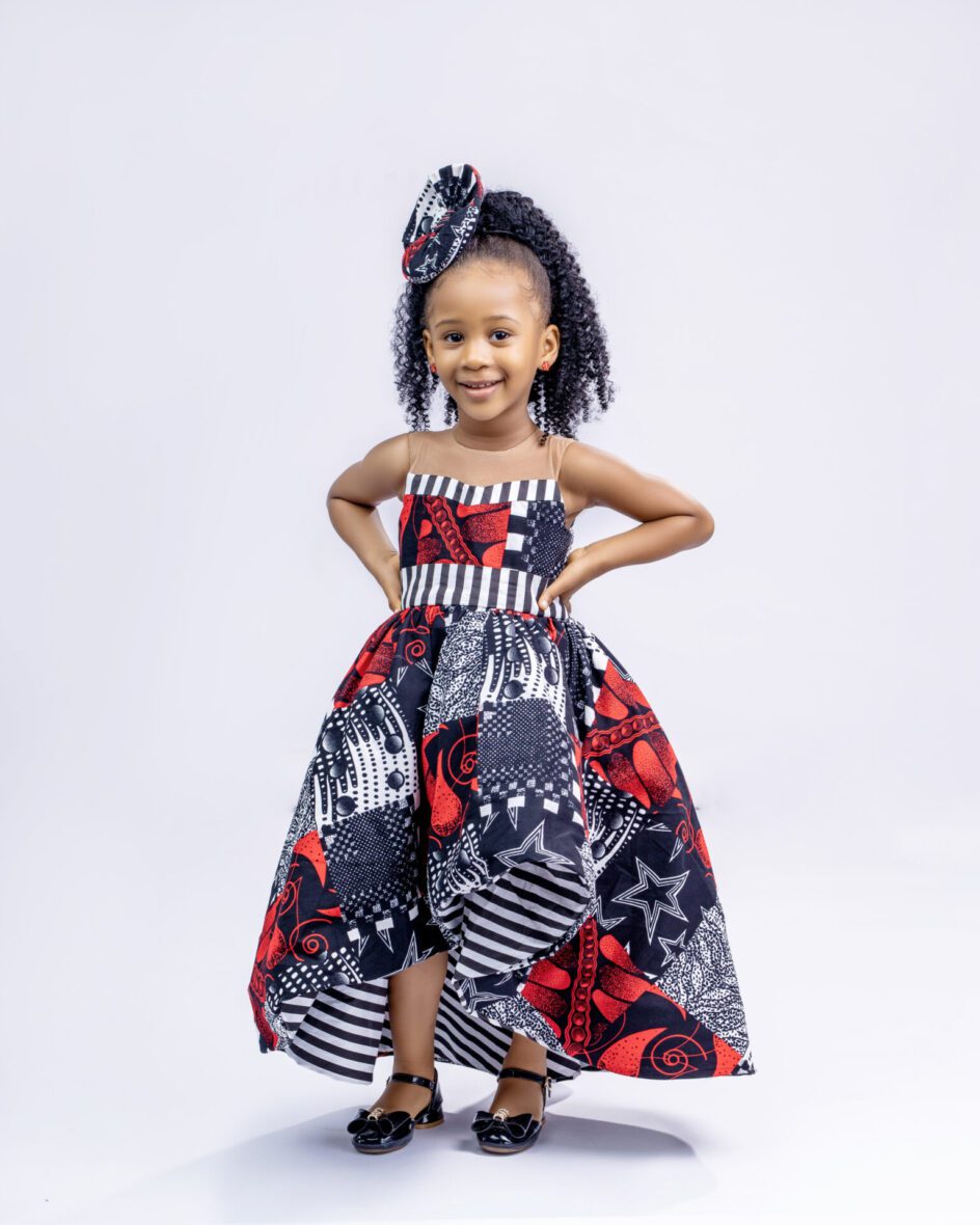 Girls High Low Ankara Dress