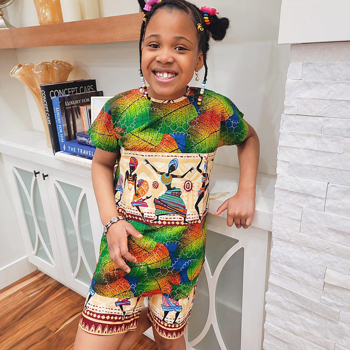 Girls & Women’s African Ankara Tribal Short Set