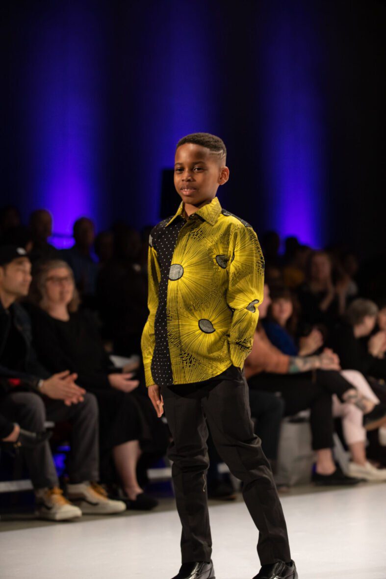 Boys and Men Ankara Polkadot designed hidden button Shirt