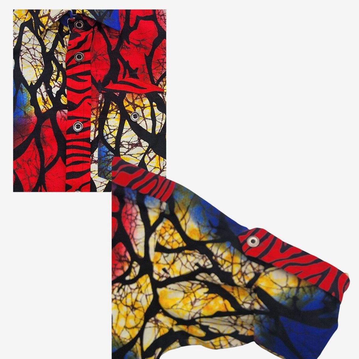 Boys and Men’s Matching Family African Ankara Roll-Up Box Pleat Shirt – Kiddies Vibe