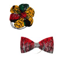 Kiddies Vibe 2pcs Ankara Hair Bow Hair Slide Hair Barrette Ponytail Holder - Kiddies Vibe